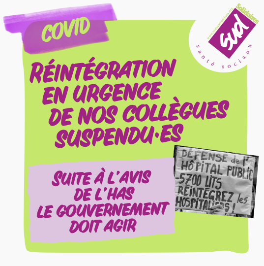 Visuel tract fédéral avis HAS suspendues COVID