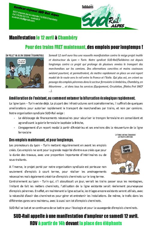 2025 - 03 - 31 - Tract Manif 12 avril Lyon Turin
