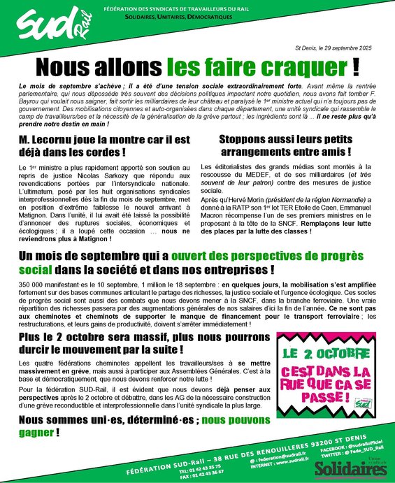 2025 - 09 - 29  - les faire craquer