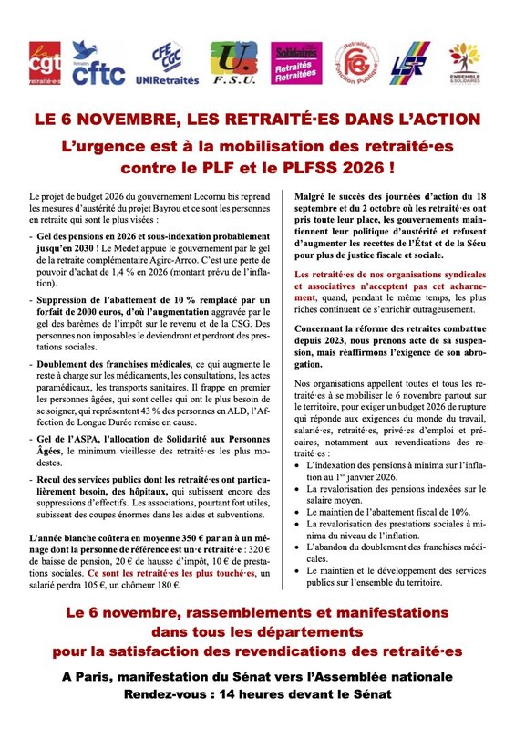 2025 - 10 - 21 - Tract G9 Appel 6 novembre Paris