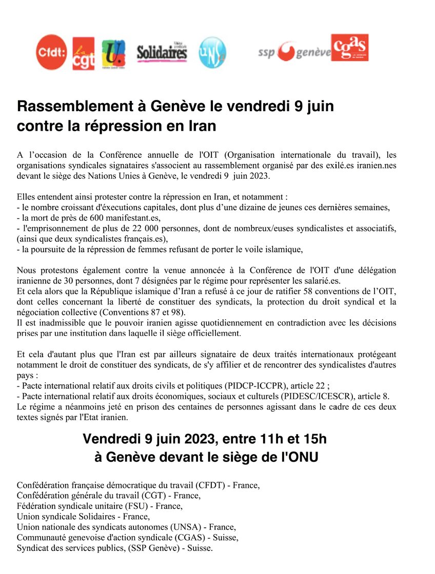 9 juin iran à geneve