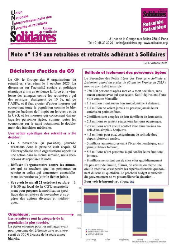 Note Unirs 134 octobre 2025 1