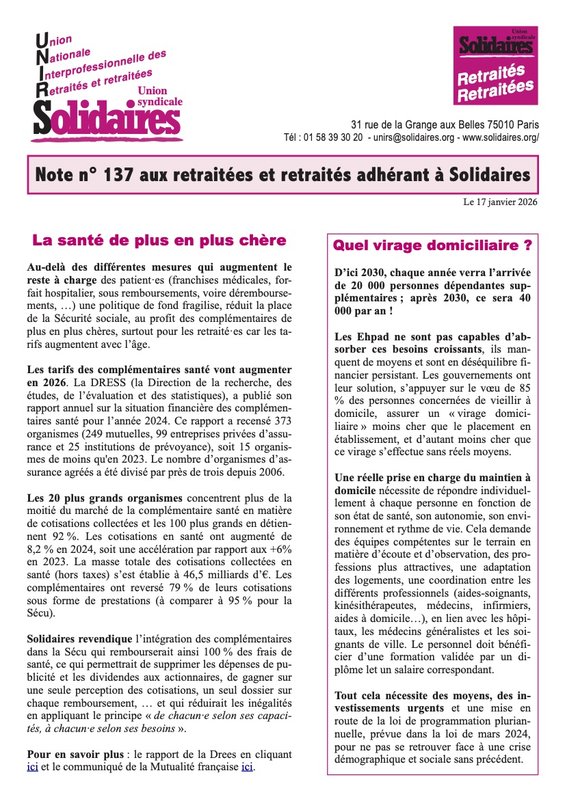 Note Unirs 137 janvier 2026 1